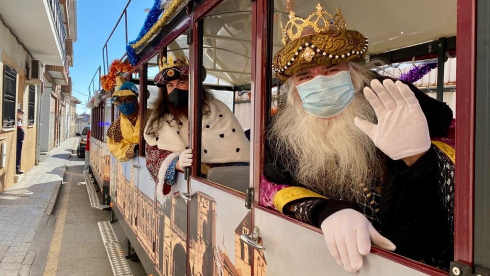 Los Reyes Magos durante su visita a Ciempozuelos en 2020.