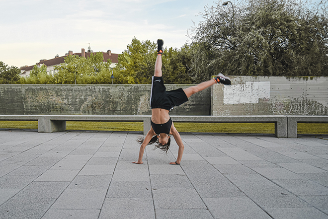 Sara Sánchez, campeona infantil de España de parkour.