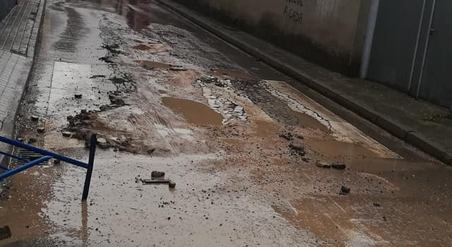 Así dejó Filomena algunas la calle Frailes Viejos.