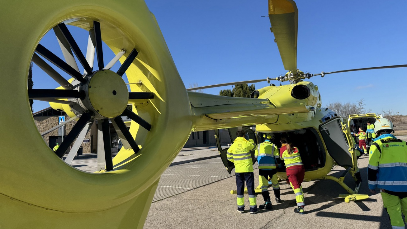 El helicóptero en el que ha sido trasladada.