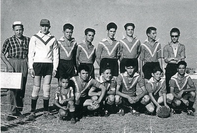 Club Deportivo Pinto 1958 - Gabriel Serrano, Juan Verja, Vicente Martínez, Alfonso López, Ángel Machuca, Julio Hellín, (…), Manolo Bravo, Víctor Granados, Pablo Caballero, Julio Martín, “el Rubio” y José Carreño
