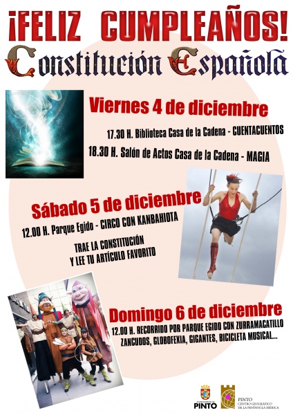 Cartel de la celebración del aniversario de la Constitución en Pinto