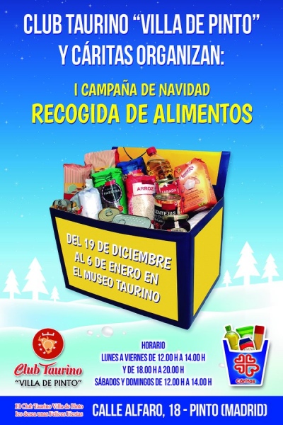 I Campaña de Navidad de recogida de alimentos del Club Taurino Villa de Pinto