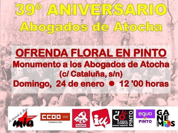 Homenaje a los abogados de Atocha en Pinto