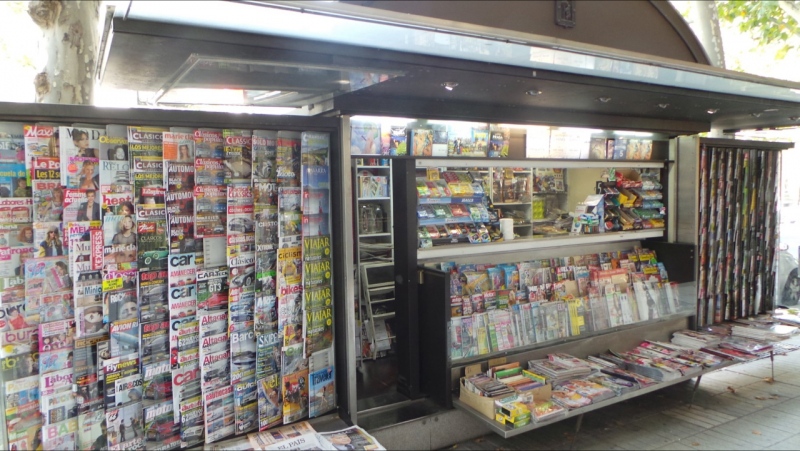 Kiosco de prensa de Madrid.
