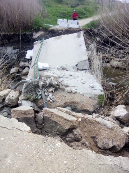 Derrumbe del puente del Arroyo Culebro.