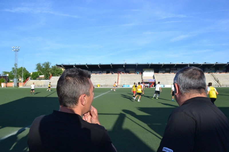 Luis Garvín (izq) y Javier García Márquez (drch) durante las pruebas de selección de la cantera.