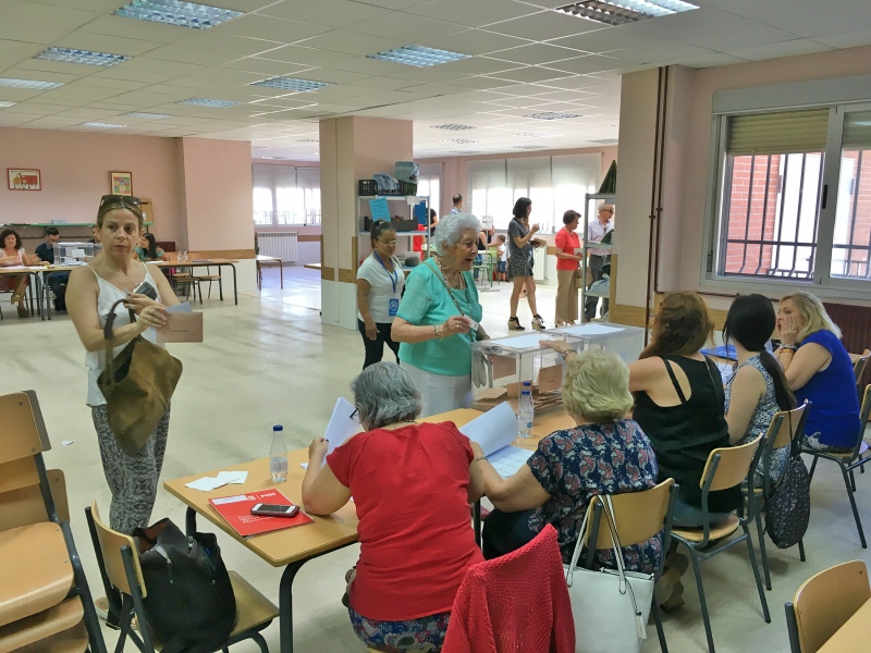 Imagen del CEIP Buenos Aires de Pinto durante la jornada de votación.