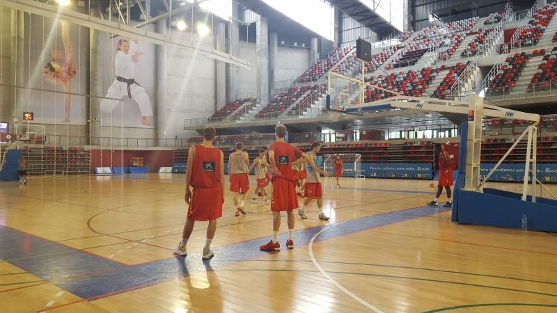 La selección española, en Pinto.