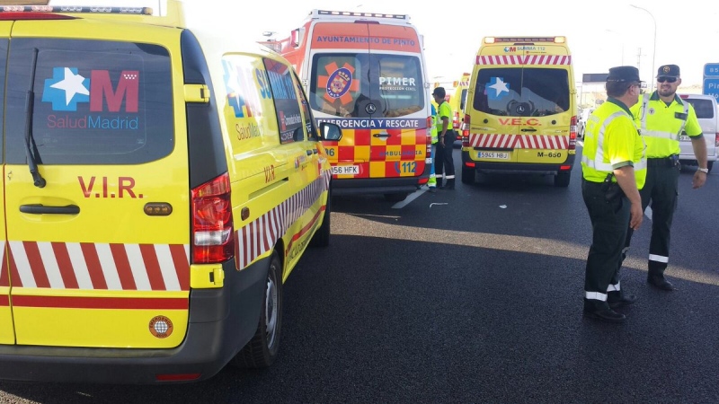 Equipos de seguridad en el momento del accidente | Imagen: PIMER-Protección Civil de Pinto.