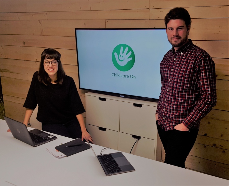 Tania Rodríguez y Sergio Juárez, creadores de la app móvil Childcare On.