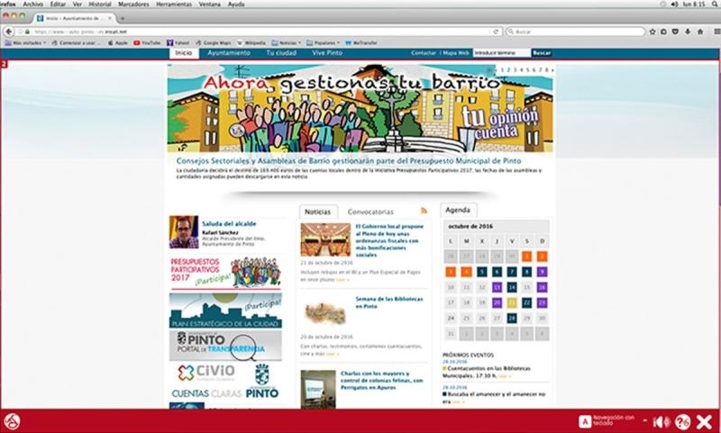 Más de 8.000 usuarios han utilizado el servicio de accesibilidad de la web municipal de Pinto.