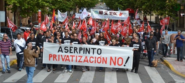 Manifestación contra la externalización de Aserpinto.