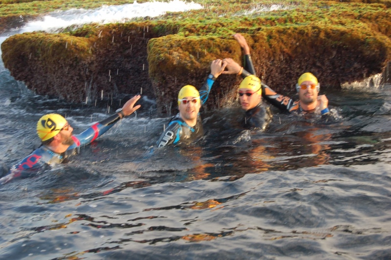 Momentos del cruce a nado del estrecho de Gibraltar.