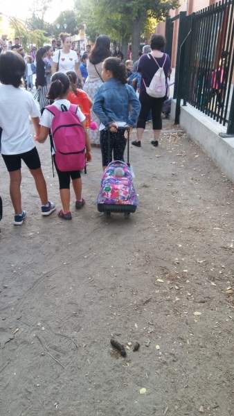 Padres y niños "sortean" heces diariamente.