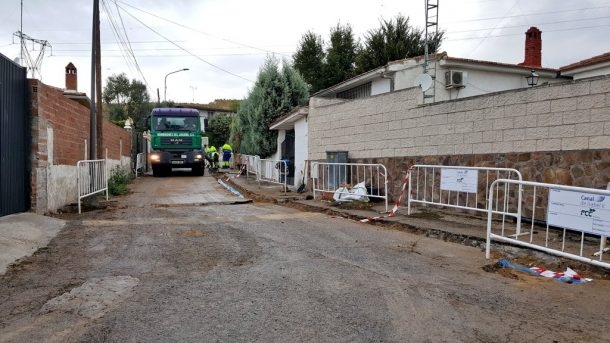 Obras de renovación en San Martín de la Vega.