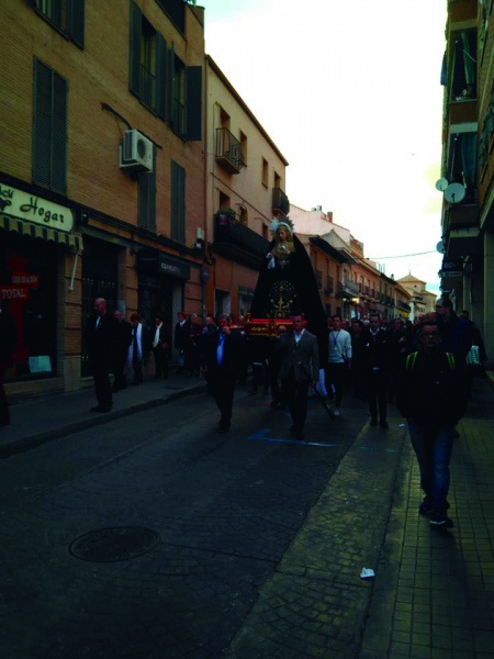 Procesión de la imagen de la Soledad este mes de noviembre por las calles de Ciempozuelos.