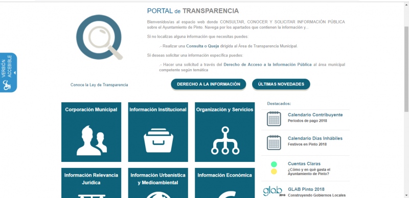 Portal de Transparencia del Ayuntamiento de Pinto.