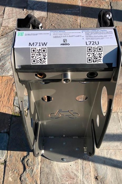 Soporte aparcabicicletas.